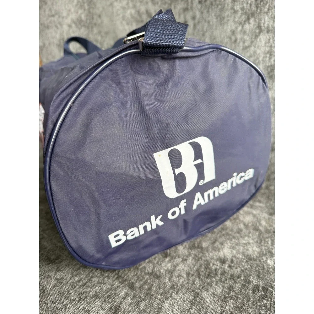 Vintage San Diego Padres BofA Giveaway Barrel Duffel Bag 90s Navy Blue Orange